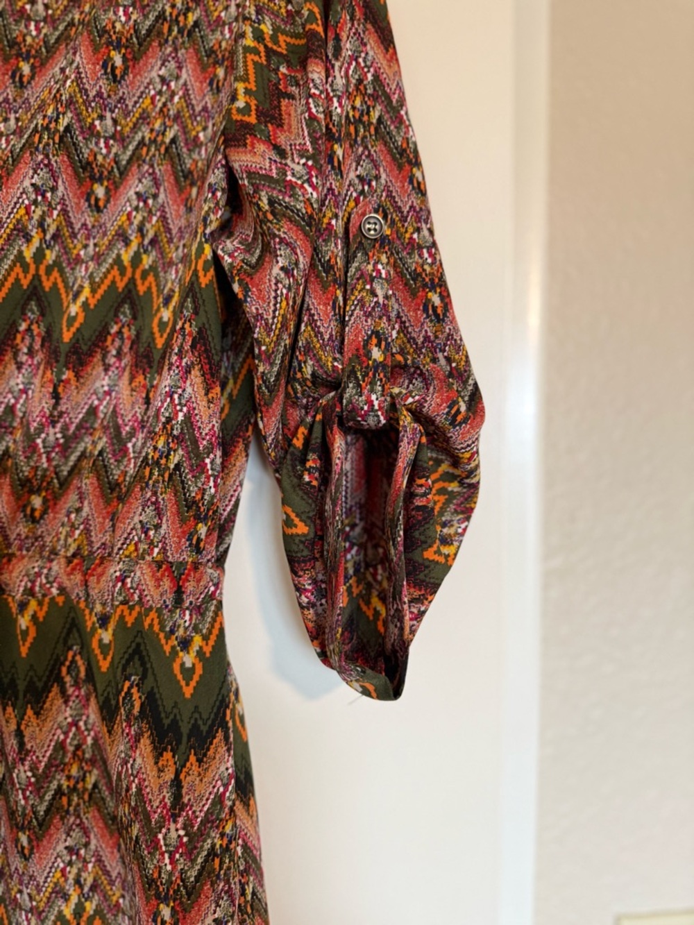 Tacera Pink and Black Chevron Tie-Waist Mini Dress - Picture 7 of 13
